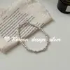 Tailandia Chiang Mai Hecho a Mano Martillado Industria Pesada Retro Envejecido Plata de Ley S925 Simple Sección de Bambú Pulsera de Plata Triturada Sensación de Alta Gama