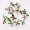 Simulación de suministro transfronterizo, colgante de pared europeo y americano de ratán navideño, decoración para el hogar, diseño de ambiente navideño de ratán suave de frutos rojos