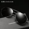 Óculos de Sol Estilo Aviador para Homens, Óculos de Sol Polarizados de Metal, Óculos de Sol de Alta Qualidade com Proteção UV