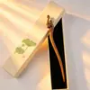 Caja de Regalo para Pasador de Ébano, Pasador de Estilo Chino Tradicional, Accesorio para el Cabello Hanfu, Accesorio de Moda, Adorno para el Cabello, Pasador para Recogido, Sensación de Alta Gama