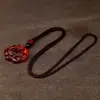 Collar con Colgante Rico de Flor de Floración Tallada con Esmalte de Color Petición del Templo Loto Borde Colgante Pequeño de Loto Drenaje Regalo