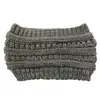 2019Ebay Amazon Popular Touca de Lã Vazia Sem Marca CC para Rabo de Cavalo Headband de Lã Torcida Tricotada