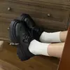 Zapatos de Cuero Pequeños con Cordones de Suela Gruesa Estilo Retro Británico Versátiles para Mujer Yesday 2024 Primavera Nuevo Estilo Japonés Estilo Jk con Falda