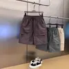 Shorts Cargo Veraniegos Delgados Color Verde Militar para Hombre, Modernos, Holgados, Deportivos, a la Rodilla, de Malla de Seda de Hielo, de Secado Rápido, de Longitud Media