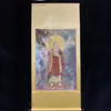 Caligrafía y Pintura Antigua del Bodhisattva Samantabhadra, Pintura de Vestíbulo Estilo Vintage, Thangka Religioso Enmarcado, Rollo de Buda del Tíbet, Pintura del Salón Central