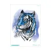 Pegatina de Tatuaje Temporal Impermeable Transfronteriza Cabeza de Lobo Agresiva Flor Brazo Hombres Estudio Fotográfico Foto Brazo Personalizado Animal Pegatina de Tatuaje