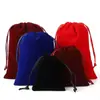 Bolsa Personalizada com Cordão e Impressão de Logo para Joias, Bolsa com Cordão de Veludo, Bolsa de Armazenamento para Secador de Cabelo, Espessada