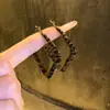 ¡Soñando con el Milenio! Pendientes Populares de Otoño e Invierno con Estampado de Leopardo Cuadrado y Redondo Flockados Simples Dulces y Picantes Pendientes Elegantes de Alta Gama