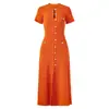 Nuevo Vestido Largo de Verano 2026 para Mujer Moda Europea y Americana Transfronterizo Cuello Redondo Manga Corta Calado Vestido de Punto Acanalado