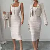 Blazer de Moda Europeu e Americano Transfronteiriço 2026 Novo Feminino Exquisito e Elegante para Encontros Noturnos com Design de Cintura Marcada