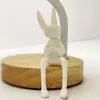 Figura Criativa de Coelho de Orelhas Longas Sentado Impressa em 3D Transfronteiriça para Sala de Estar, Gabinete de TV, Gabinete de Vinho, Hall de Entrada, Decoração de Casa, Ornamento de Luxo Leve