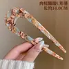 Pasador de Pelo de Alto Gama en Forma de U Estilo Coreano para Mujer, Pasador con Gradiente de Bloques de Color, Accesorio para Moño Estilo Antiguo