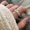Anillo de Plata de Ley S925 Ágata Negra Estrella Radiante Apertura Ajustable para Mujer Nicho de Gama Alta Lujo Accesible Versátil Joyería de Mano Nueva