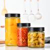 Pote de Picles de Alta Capacidade Lata Redonda de Doce Garrafa Vazia Frasco de Vidro para Molho de Pimenta Frasco Dispensador Frasco de Armazenamento Selado Garrafa para Molho de Pimenta