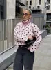 Aliexpress 2026 Primavera Nueva Moda Femenina Europea y Americana Chaqueta de Manga Larga de Lunares Anudada Top para Mujer K526163