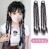 Trenzas Boxeadora Cola de Caballo Alta para Mujeres con Cabello Largo, Dreadlocks Dulces y Cool de Chica, Trenzas Largas con Mechas, Trenzas de Celebridad de Internet, Cola de Caballo Falsa