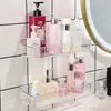 Prateleira de armazenamento para banheiro, organizador de produtos de higiene pessoal para banheiro sem furar, caixa de armazenamento de toalhas para lavatório