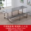 Combinação de Mesa e Cadeiras para Cantina Escolar 4 Pessoas 6 Pessoas 8 Pessoas Mesa e Cadeiras Conectadas para Refeição Rápida Mesa de Jantar em Aço Inoxidável