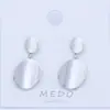 Pendientes de Aguja de Plata Transfronterizos Pendientes de Color Oro Real que Conservan el Color para Mujer Geométricos Redondos Cuadrados Ovalados Aleación Exquisitos Pendientes Brillantes