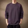 Sudadera con Capucha de Diseño Americano de Alta Gama con Pliegues y Letras en Relieve de Manga Larga para Hombre Otoño Nuevo Holgada con Sentido de Alta Calidad Top de Cuello Redondo