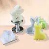 Molde de Silicona para Velas Aromáticas de Corazón de Cristal Epoxi Conejo de Pascua Adorno de Yeso