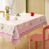 Mantel Estilo Crema, Impermeable al Aceite, Impermeable, Resistente al Calor, Lavable, Nuevo Mantel Floral de Dibujos Animados para Sala de Estar, Uso en el Hogar, Cubierta para Mesa de Café
