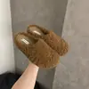 Pantuflas peludas de otoño e invierno, estilo nuevo, forradas de felpa, a la moda, zapatos de algodón 2026, pantuflas de algodón, para exteriores, zapatos de mujer, sin cordones, pantuflas de interior