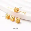 Accesorios de cobre chapados en oro de 24 quilates, exquisitos accesorios huecos calados, componentes de joyería hechos a mano para DIY, pulsera collar de calabaza