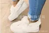 Comercio exterior invierno cabeza redonda suela gruesa acolchado de terciopelo cálidos zapatos de algodón para mujer comercio exterior talla grande zapatos cosidos botas de nieve zapatos de frijol