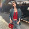 Chaleco de Trabajo Americano para Chica Sexy Rojo Acolchado Camisola Ropa Exterior para Mujer Verano Ajustado sin Mangas Top Chaleco