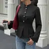 Ropa Baifen Temu Transfronterizo 2026 Nuevo Estilo Exquisita y Elegante Cuello Alto Falsa Prenda de Dos Piezas Cintura Ceñida Camisa de Manga Larga