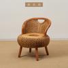 Sillón de ratán para balcón, con respaldo individual, tejido, moderno y sencillo, pequeño, de ratán auténtico.