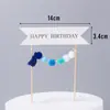 Mesa de Postres Niños Bebé Princesa Bola de Pelo Decoración de Pastel Inserto Feliz Cumpleaños Set de Enchufe Celebridad de Internet