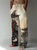 Pantalones de AliExpress de Venta Caliente Transfronterizos Sueltos Casuales Comercio Exterior Europeo y Americano Rectos Impresión 3D Cintura Alta Pierna Ancha