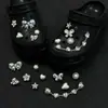 Hebilla de Zapato Mariposa Estilo Retro de Lujo Ligero Accesorios DIY Primavera Verano Flores para Zapatos Crocs Flor Desmontable Perla Piedra de Strass Flores para Zapatos