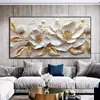 Pintura Decorativa de Parede de Fundo para Sofá de Sala de Estar Grande Horizontal Floral Mural para Cabeceira de Quarto Mural Moderno de Luxo Leve para Restaurante