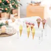 Soporte de Cono Acrílico de Tres Niveles, Estante de Almacenamiento para Pasteles Festivos, Exhibidor Combinado Estilo Escalera para Almacenamiento de Postres