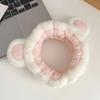 Diadema de Felpa con Orejas de Oso de Fresa para Lavarse la Cara, Sujetador de Cabello, Mascarilla Facial, Maquillaje, Diadema de Oso, Flequillo de Corazón