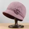 Sombreros para mujeres de mediana edad y ancianas otoño e invierno piel de conejo tejido de ala ancha a prueba de frío sombrero de punto señora mayor abuela más terciopelo cálido lana