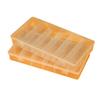 Caja de plástico transparente rectangular fija vertical de 6 rejillas con lentejuelas de peces falsos, muestra de aparejos de pesca, componentes electrónicos, caja de embalaje, hardware