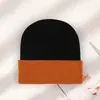Gorro de Punto Cálido para Otoño e Invierno Transfronterizo con Logo Personalizado, Gorro de Lana Unisex a Prueba de Viento para Exteriores, Gorro de Moda con Bloques de Color
