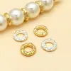 Aleación 18K Galvanizado Oro Real Cuentas Espaciadoras Texturizadas DIY Cuentas Espaciadoras con Patrón Martillado para Pulsera Joyería Accesorios Materiales