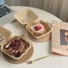 Caixa de Embalagem para Sobremesa Trendy de Piquenique com Medida em Polegadas Caixa Bento de Polpa Caixa Descartável para Levar Lanche Soufflé Branco