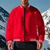 Comércio Exterior Transfronteiriço Outono e Inverno Estilo Americano Jaqueta Baseball Gola Alta e Calça Longa com Lã Roupa de Exterior Casual Masculina Conjunto Esportivo Solto
