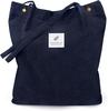 2025 Nueva Bolso de Hombro de Pana para Mujer Estudiante Coreana Bolso de Lona Gran Capacidad Literario Simple Versátil Bolsa de Compras
