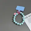 Pulseira de Coração de Doce Clipe Universal com Contas Lanyard para Celular Corrente de Pulso Pingente Espaçador DIY Novo Tendência