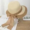 Sombrero de Sol de Lazo de Verano para Mujer, Sombrero de Protección Solar para Vacaciones en la Playa, Sombrero de Sol de Ala Ancha para Exteriores, Dulce Sombrero de Paja
