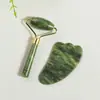 Set de Herramientas de Belleza Rodillo de Jade de Cuarzo Rosa Natural Transfronterizo para Masaje Gua Sha de Cuerpo Completo, Masaje Facial y Herramienta de Gua Sha para la Espalda