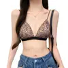 Nueva Camisola Sexy de Color Sólido de Moda para Verano con Copas Triangulares Fruncidas, Sujetador Inalámbrico Estilo Francés para Mujer