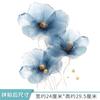 Calcomanía para tapa de inodoro con flores azules grandes, decoración de pared de vidrio para baño, pegatinas transfronterizas, venta al por mayor de flores